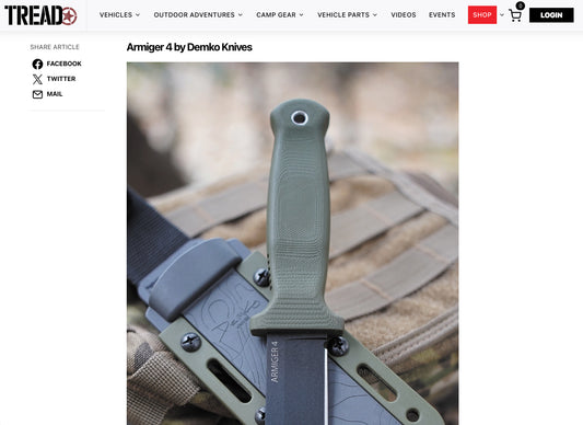 Demko Knives Armiger 4 in Tread Magazine