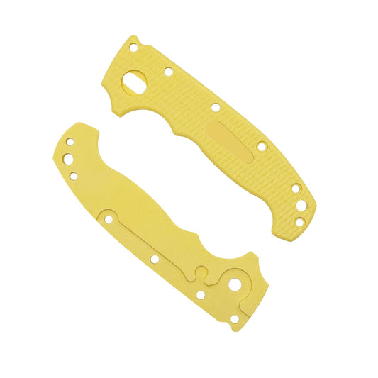 Yellow replacement scales for the American made AD20 Slim composed of grivory material.