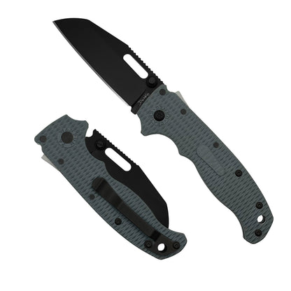 AD20.5 Grey Grivory folding knife with a D2 DLC steel shark foot blade.