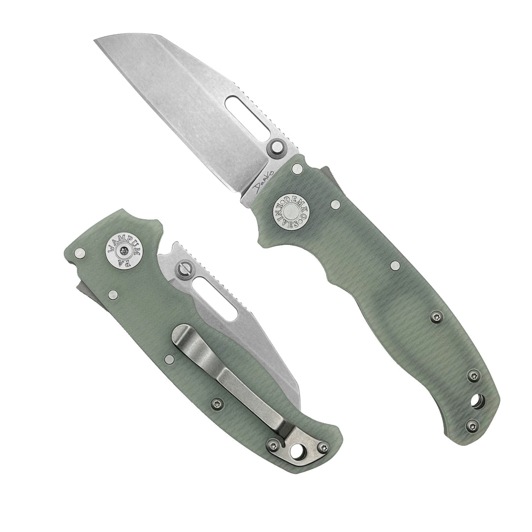AD20.5 Natural G10 folding knife with a S35VN steel shark foot blade.
