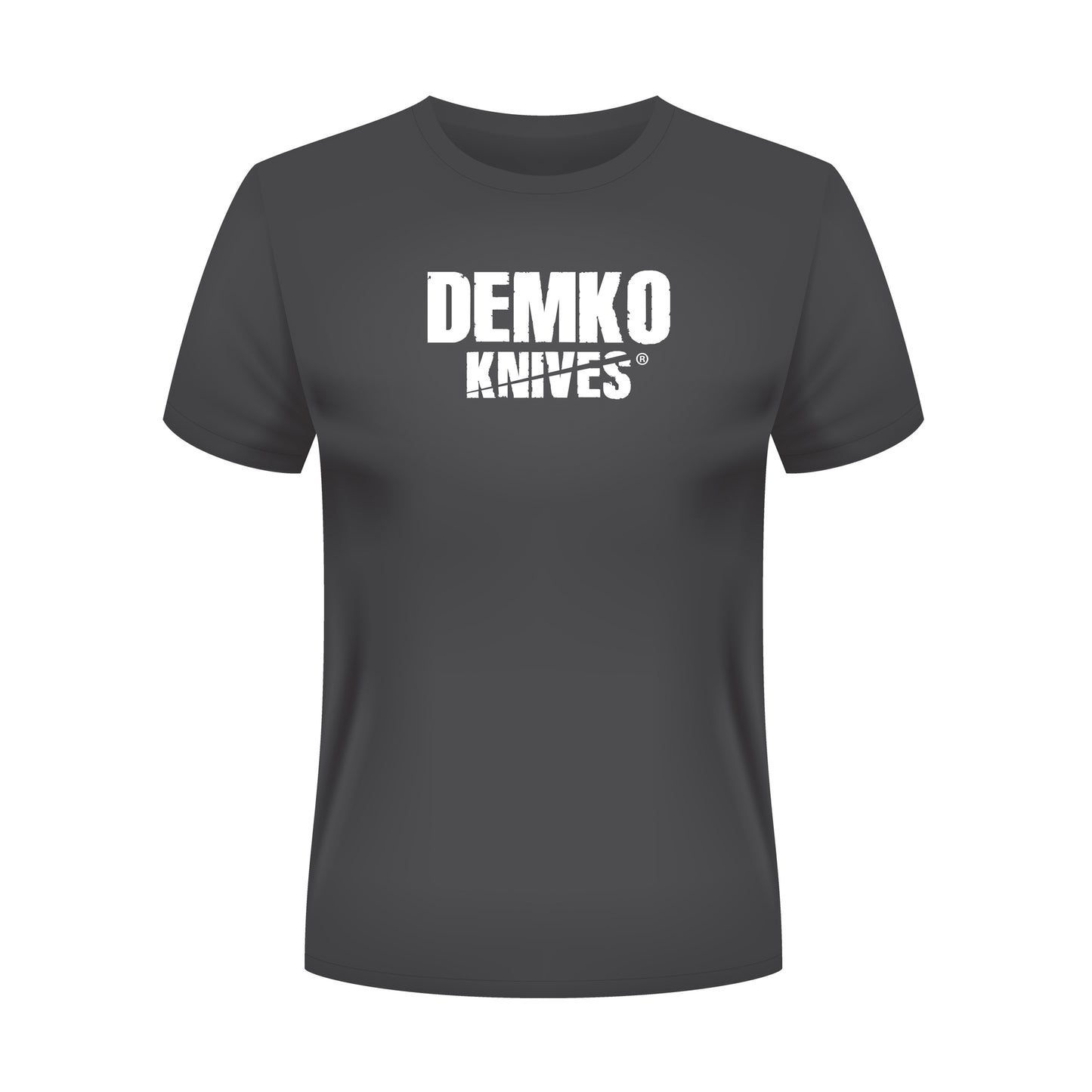 Grey Armiger 4 t-shirt with 'Demko Knives' logo on a white background.