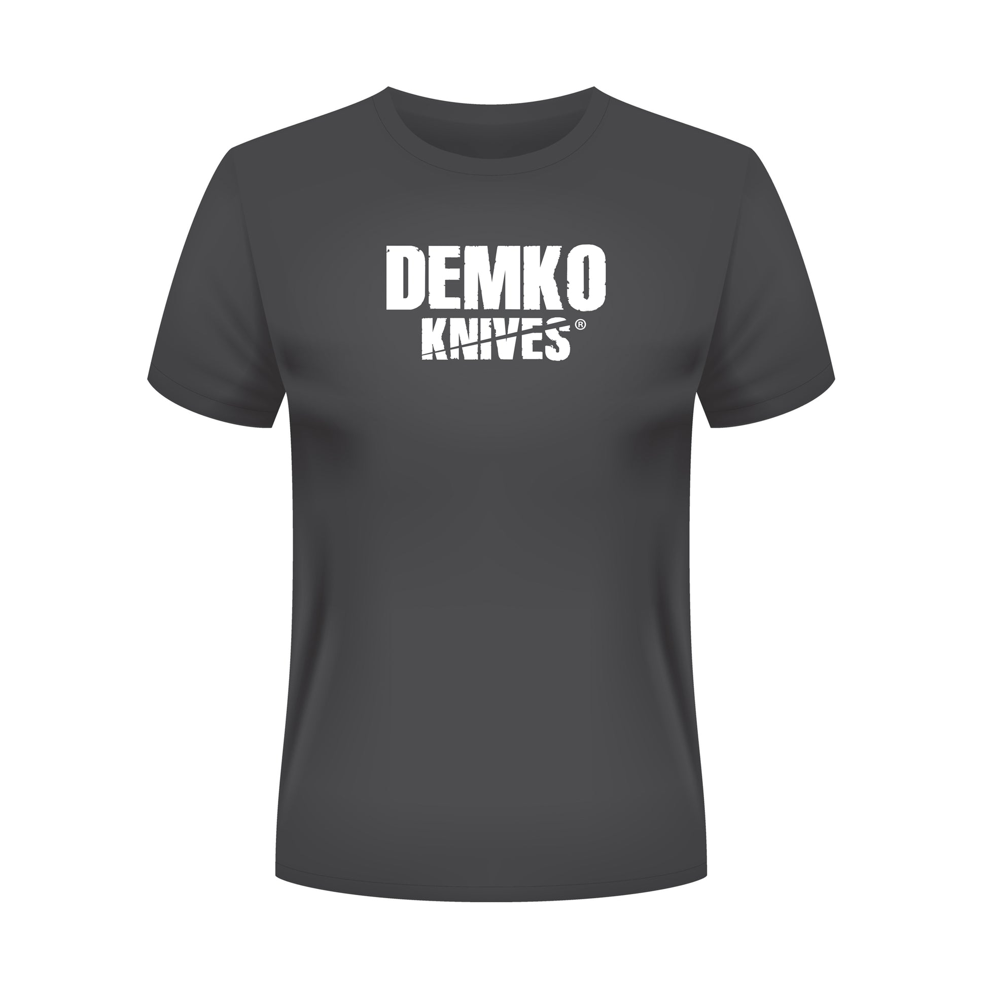 Grey Armiger 4 t-shirt with 'Demko Knives' logo on a white background.