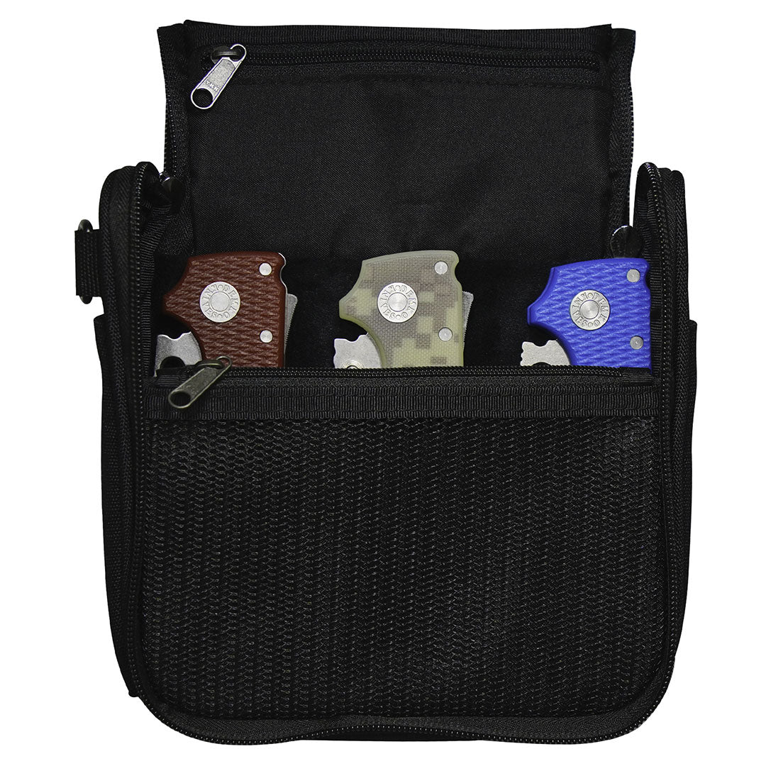 Carrying case showcasing multiple Demko Knives.