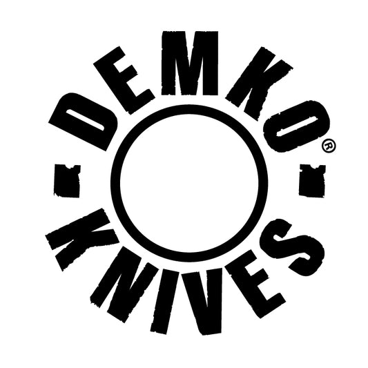 Black logo of Demko Knives on a white background.