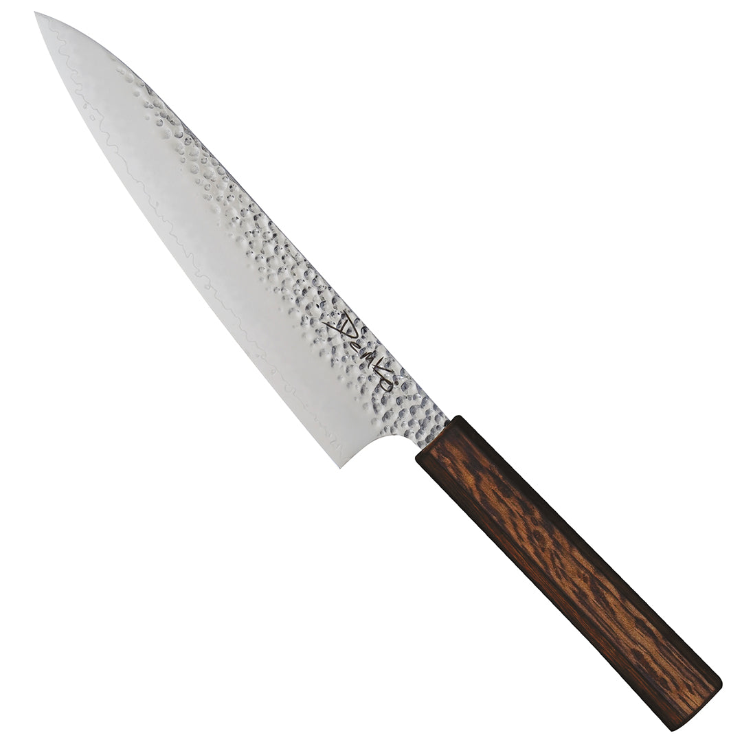 Chef's knife with a Japanese Red Oak wooden handle.
