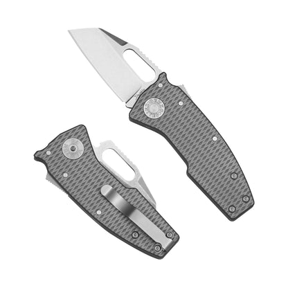 Nano-Shark milled titanium folding knife with a 20CV shark foot blade.