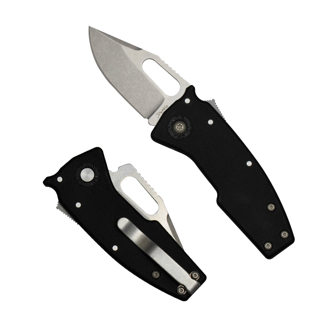 Nano-Shark Black GRN folding knife with a AUS10A clip point blade.