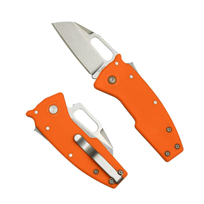 Nano-Shark Orange GRN folding knife with a AUS10A shark foot blade.