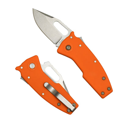 Nano-Shark Orange GRN folding knife with a AUS10A clip point blade.