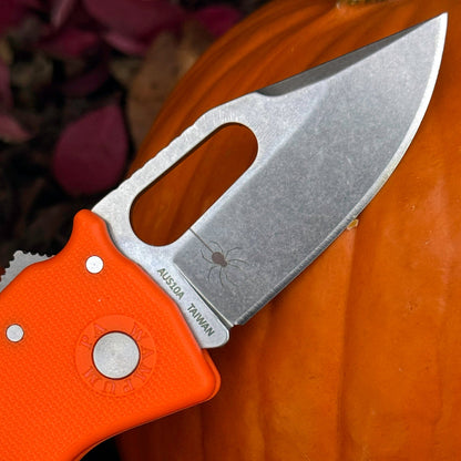 Nano-Shark blade close up of spider etch.