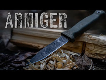 Video featuring the Armiger fixed blades by Demko Knives.